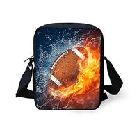 Biyejit Fire Water American Football Print Crossbody Schultertasche Sling Pack für Jungen Männer Geschenk