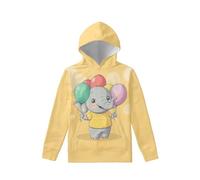 Biyejit Fleece-Hoodies für Jungen und Mädchen, Plüschpullover, lässig, mit Tasche, für Kinder im Alter von 6-16 Jahren, Süßer Elefant, 6-7 Years