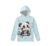 Biyejit Fleece-Hoodies für Jungen und Mädchen, Plüschpullover, lässig, mit Tasche, für Kinder im Alter von 6-16 Jahren, panda, 6-7 Years
