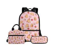 Biyejit Kinder-Schultaschen-Set, 3-in-1, Kinder-Rucksack, Lunchtasche und Federmäppchen, leichte Büchertaschen, 43,2 cm, Tagesrucksack, Niedliche Capybara, Einheitsgröße, Schulranzen-Set