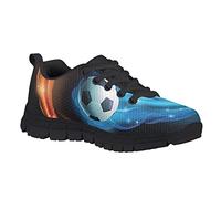 Biyejit Kinder-Sneaker, leicht, atmungsaktiv, Laufen, Tennis, Jungen, Mädchen, Schuhe, Water Fire Fußball, 32 EU