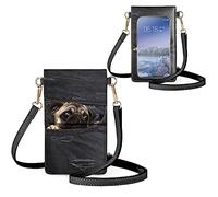 Biyejit Kleine Umhängetasche für Damen, Handy-Schultertaschen, Kartenhalter, Geldbörse, Touchscreen-Tasche, Mops-Hund im Taschenformat, Einheitsgröße