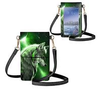 Biyejit Kleine Umhängetasche für Damen, Handy-Schultertaschen, Kartenhalter, Geldbörse, Touchscreen-Tasche, Galaxy Wolf, Einheitsgröße