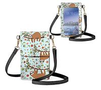 Biyejit Kleine Umhängetasche für Damen, Handy-Schultertaschen, Kartenhalter, Geldbörse, Touchscreen-Tasche, Niedliche Faultier, Einheitsgröße