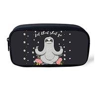 Biyejit Kosmetiktasche für Damen, Faultier-Aufdruck, Federmappe, Make-Up-Tasche, Reißverschluss-Tasche, Teenager-Mädchen, Klassenzimmer-Aufbewahrungstasche