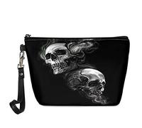 Biyejit Kosmetiktasche Make-up-Taschen Reise Wasserdicht Kulturtasche für Frauen Damen Lippenstiftbeutel Kulturtasche Reiseetui Organizer Geldbörse, Totenkopf Skelett, Einheitsgröße, Handgepäck