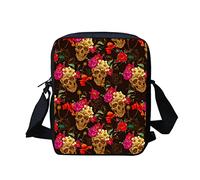 Biyejit Kuriertasche, Umhängetasche, Umhängetasche, Handbgas Sling Sling Satchel mit verstellbaren Trägern, Totenkopf-Aufdruck