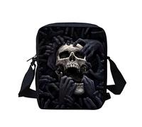 Biyejit Messenger Bags Schultertasche Handbgas Sling Satchel mit verstellbaren Trägern, Skull-Black