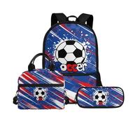 Biyejit Schulrucksack-Set, 3-teilig, Rucksack mit Lunchtasche, Federmäppchen, Büchertaschen, 43,2 cm, Tagesrucksack, Geschenk zum Schulanfang, Ball 5, Einheitsgröße, Schulranzen-Set