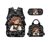 Biyejit Schultaschen-Set für Mädchen, 3-in-1-Rucksack mit Lunchtasche, Federmäppchen, lässig, Kinder, Schultasche, 43,2 cm, Tagesrucksack, Geschenk, Mathematiklehrer, Einheitsgröße, Schulranzen-Set
