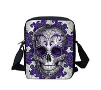 Biyejit Schultertasche, Umhängetasche, Handtasche, lässig, Reisen, Sport, Umhängetasche, Tasche, Totenkopf lila