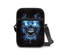 Biyejit Umhängetasche mit Totenkopf-Motiv für Damen und Herren, Crossbody-Tasche mit verstellbarem Riemen, leichte Schultertasche, Skulls Lightning, Einheitsgröße
