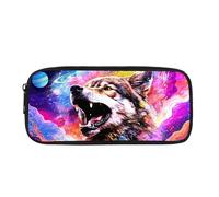 Biyejit Wolf-Federmäppchen für Kinder, Kosmetik, Make-up, Münzen, Geldbörse für Damen, Kulturbeutel, Schreibwaren-Tasche für Teenager, Jungen, Mädchen, Geschenk zum Schulanfang