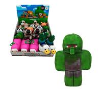 Bizak Minecraft 64110036-7 Plüschtier-Schlüsselanhänger, 13 cm, weiche Figur mit Ring für Rucksack oder Schlüssel, offizielles Sammelspielzeug