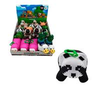 Bizak Minecraft Plüschtier Panda, 13 cm, weiche Figur mit Ring für Rucksack oder Schlüssel, offizielles Sammelspielzeug (64110036-5)