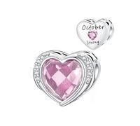 BIZK Geburtsstein Charms mit 5A Cubic Zirkonia for Pandora Charm 925 Sterling Silber Geburtstag Bead Charm (Oktober)