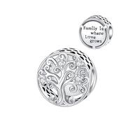 BIZK Stammbaum des Bänders Charm Anhänger für Armband 925 Sterling Silber Charm Bead Pendant für Europäische Armbänder und Halsketten