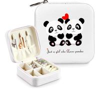 BJDAMAI Panda-Schmuckschatulle, Geschenke für Kinder, Teenager, Mädchen, Alter 8-12 Jahre, Panda-Liebhaber, Sachen, Zubehör, Dinge, Merch, Dekoration, Merch, Reisering, Ohrringe, Halsketten-Organizer