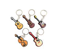 BJH Gitarre Cartoon Silikon Schlüsselanhänger 5pcs Cartoon Silikon Schlüsselanhänger 3D Anhänger Gummi Schlüsselbund LX