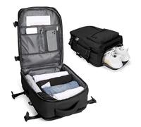 BJLFS Handgepäck Rucksack Ryanair Groß Reiserucksack Handgepäck Flugzeug mit Schuhfach,Kofferrucksack Flugzeug Tasche,Travel Backpack Carry On Luggage für 14 Zoll Laptop,Schwarz Licht