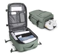 BJLFS Handgepäck Rucksack Ryanair Groß Reiserucksack Handgepäck Flugzeug mit Schuhfach,Kofferrucksack Flugzeug Tasche,Travel Backpack Carry On Luggage für 14 Zoll Laptop,Green Licht