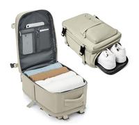 BJLFS Handgepäck Rucksack Ryanair Groß Reiserucksack Handgepäck Flugzeug mit Schuhfach,Kofferrucksack Flugzeug Tasche,Travel Backpack Carry On Luggage für 15 Zoll Laptop,Graurosa Licht