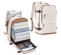 BJLFS Rucksack Handgepäck Flugzeug Ryanair 40×30×20 Handgepäck Reiserucksack Damen Groß Laptop Rucksack Herren 14 zoll business wasserabweisend mit Laptopfach Tasche Carry on Luggage,Beige Braun