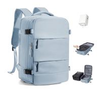 BJLFS Vakuum Rucksack Handgepäck mit Pumpe Ryanair Handgepäck 40x30x20 Vakuum Reiserucksack Damen Groß Airbag Rucksack mit Vakuumpumpe Laptop Rucksack 16 zoll Herren Carry on Luggage
