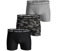 Björn Borg 3P Essential Shadeline Shorts Grau/Schwarz Baumwolle Large Herren