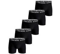 BJÖRN BORG Herren Boxershorts, 5er Pack - Cotton Stretch Trunks, Big Logo, Baumwolle, Logobund Schwarz/Weiß XL