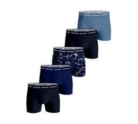 BJÖRN BORG Herren Boxershorts, 5er Pack - Cotton Stretch Trunks, Unterhose, Baumwolle, Logobund Blau M