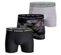 Björn Borg Boxershorts 3er-Pack Schwarz/Meliert/Print - M