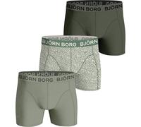 Björn Borg 3P Cotton Stretch Boxer 1721 Grün gemustert Baumwolle Medium Herren