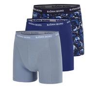 BJÖRN BORG Herren Boxershorts, 3er Pack - Cotton Stretch Boxer Trunks, Baumwolle, Logobund Blau/Hellblau M