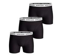 Boxershorts BJÖRN BORG "Boxershort Cotton Stretch Boxer Trunks 3P 3er Pack", Herren, Gr. XXL, schwarz (schwarz, weiß), Obermaterial: 95% Baumwolle CO. 5% Elasthan EL., Unterhosen (88274118-XXL) schwar