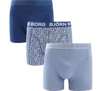 BJÖRN BORG Herren Boxershorts, 3er Pack - Cotton Stretch Trunks, Big Logo, Unterhose, Baumwolle Blau/Weiß XL