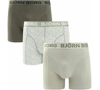 Björn Borg Boxershorts Cotton Stretch 1721 – 3er-Pack Baumwolle Grün gemustert Größe S Herren