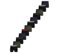 BJÖRN BORG Herren Boxershorts, 12er Pack - Cotton Stretch Boxer, Logo, Baumwolle Schwarz/Grün/Blau XXL