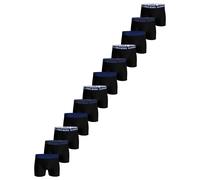 BJÖRN BORG Herren Boxershorts, 12er Pack - Cotton Stretch Boxer, Logo, einfarbig Schwarz/Blau M