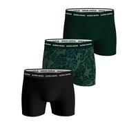 BJÖRN BORG Herren Boxershorts, 3er Pack - Cotton Stretch Boxer Trunks, Baumwolle, Logobund Schwarz/Grün XXL