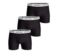 Boxershorts BJÖRN BORG "Boxershort Cotton Stretch Boxer Trunks 3P 3er Pack", Herren, Gr. XXL, schwarz (schwarz, weiß), Obermaterial: 95% Baumwolle CO. 5% Elasthan EL., Unterhosen (88274118-XXL) schwar