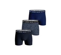 BJÖRN Borg Herren Boxershorts, 3er Pack - Cotton Stretch Boxer, Unterhose, Baumwolle, Logobund Schwarz/Dunkelblau XXL