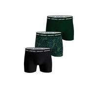 BJÖRN Borg Herren Boxershorts, 3er Pack - Cotton Stretch Boxer, Unterhose, Baumwolle, Logobund Schwarz/Dunkelgrün XXL