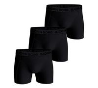 BJÖRN BORG Herren Boxershorts, 3er Pack - Cotton Stretch Trunks, Big Logo, Unterhose, Baumwolle Schwarz M