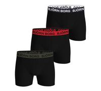 Herren Boxershorts Björn Borg Cotton Stretch 3P - black/red - Schwarz (XXL)