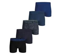 Björn Borg Herren-Boxershorts, 5er-Pack, Baumwoll-Stretch-Unterwäsche mit Logo-Bund, mittelhohe Passform, atmungsaktiver Stoff, Schwarz, Blau, Marineblau, Druck, M