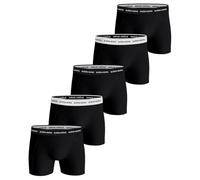 BJÖRN BORG Herren Boxershorts, 5er Pack - Cotton Stretch Trunks, Unterhose, Baumwolle, Logobund Schwarz/Weiß M