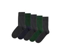 BJÖRN BORG Herren Socken, 5er Pack - Basic Kurzsocken, Essential Ankle Sock, einfarbig Schwarz/Grün 36-40