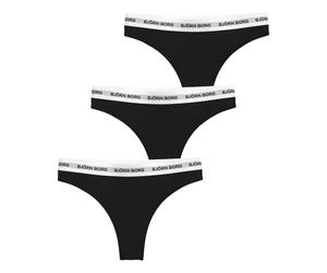Björn Borg Logo String 3er Pack Damen - Schwarz, Weiß (nur noch wenige Artikel verfügbar)