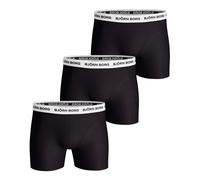 BJÖRN BORG Herren Boxershorts, 3er Pack - Cotton Stretch Boxer Trunks, Baumwolle, Logobund Schwarz/Weiß M